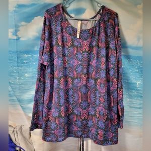 Retreat by Rhonda Shear NWOT Size 1X Ladies‎ Long Sleeve Floral Shirt